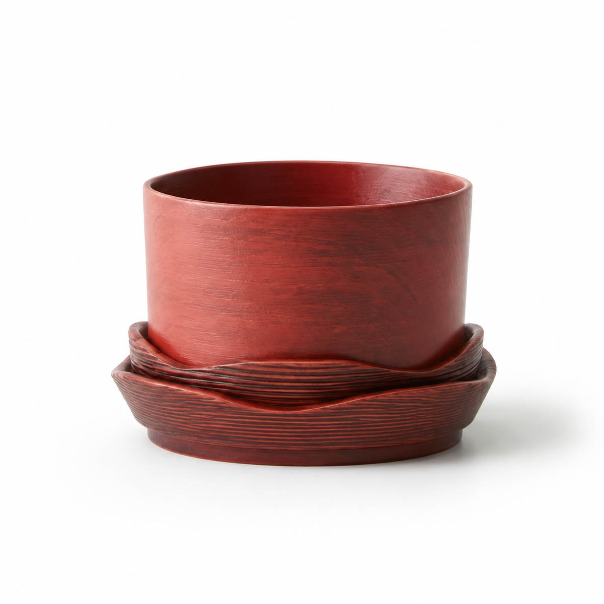 Yamanaka Lacquerware Double-flowered: Berry