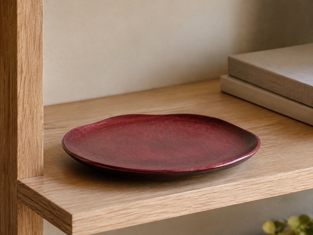 Empty RIN 5.0 Berry displayed as a compact sculptural object on a quiet open shelf.