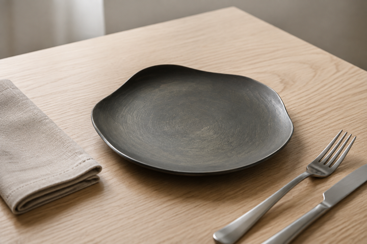 RIN 5.0 Sesame set alone at an individual place on a calm dining table