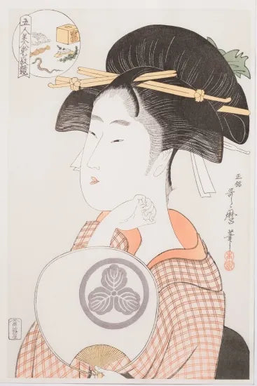 Edo Mokuhanga Kitagawa Utamaro, “Five Beauties Competing in Charm”: Tomimoto Itsutomi