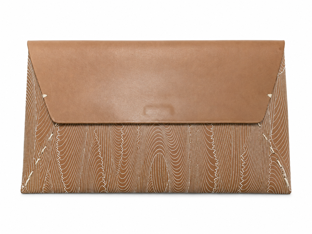 Edo Komon Clutch bag, Natural
